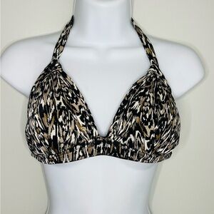 Badgley Mischka Black and Tan Bikini top
